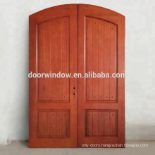 100% Solid Red Oak Wood Round Top Arch Design Double Entry Door